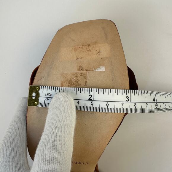 Loeffler Randall Fae Velvet Open Toe Platform Heels Sandals Sz 6 NIB Spice $425 - Picture 10 of 16